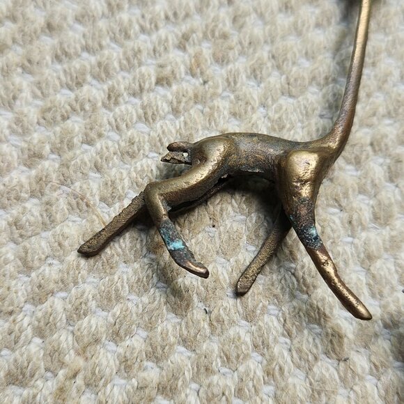 Lot 5 Vintage Brass Figurines Miniature Mini Figures Folk Art Giraffe Kangaroo - Picture 7 of 8